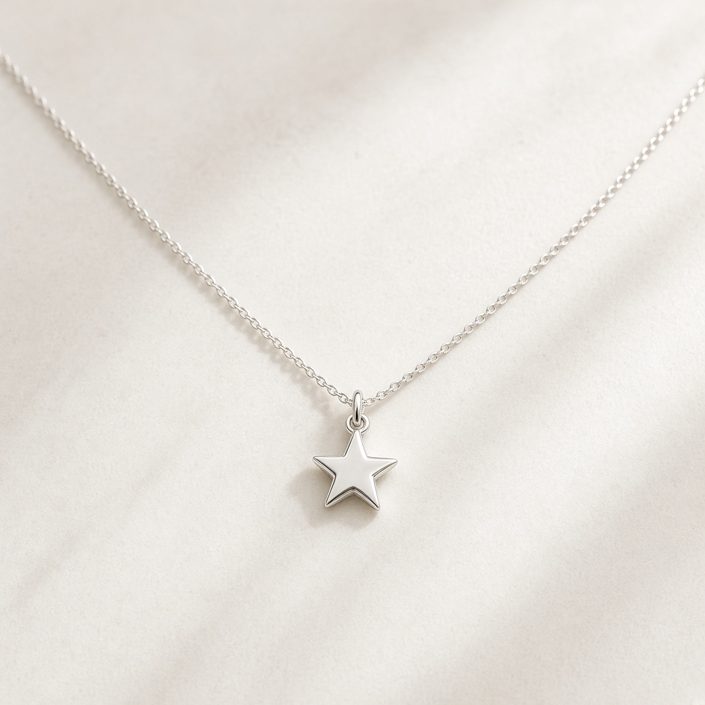 Silver star pendant necklace